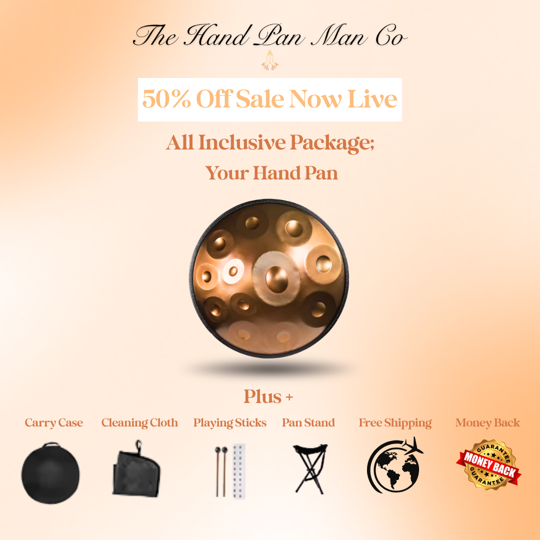 The H.P.M Co - Hand Pan Drum D Minor 432Hz 22" Package