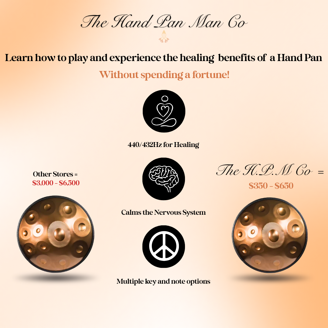 The H.P.M Co - Hand Pan Drum D Minor 432Hz 22" Package